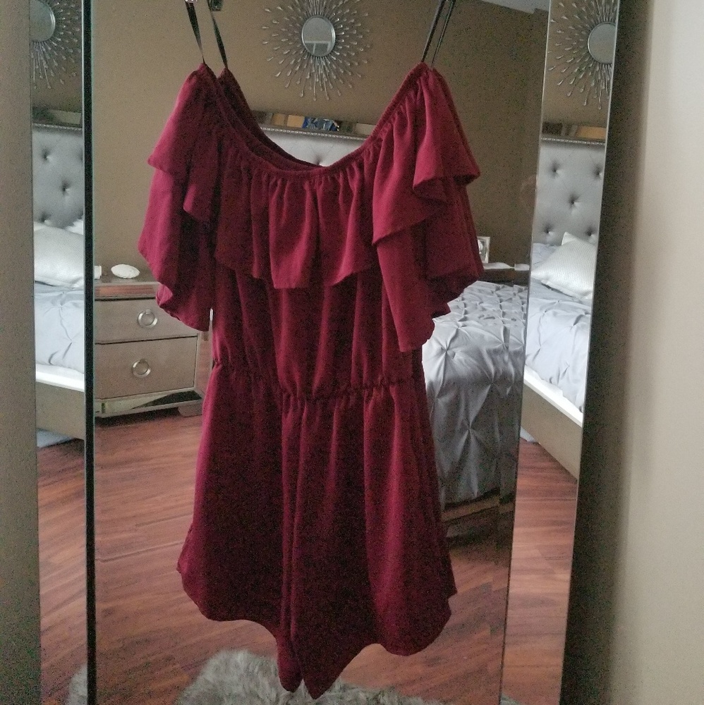 Agaci Burgundy Romper